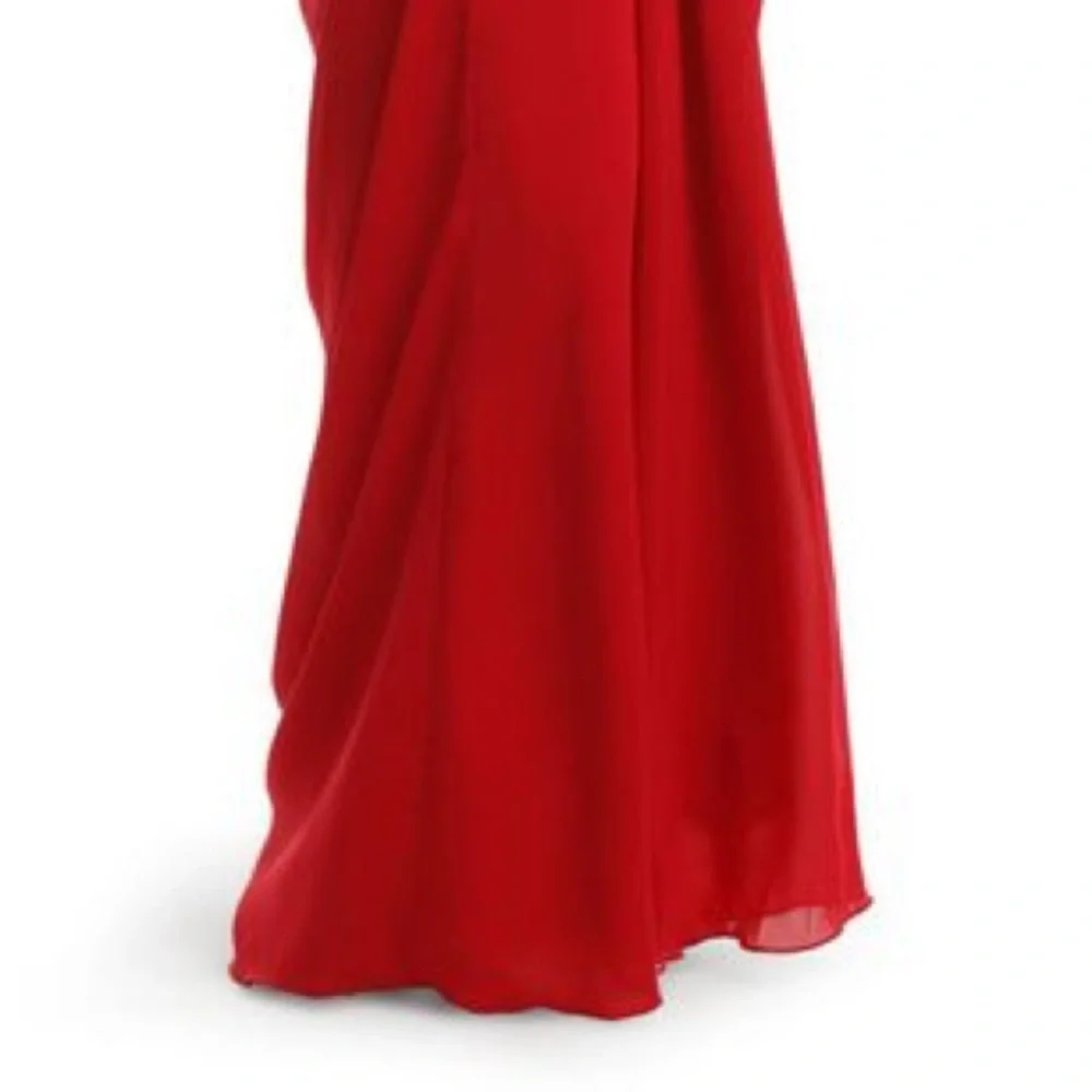 Badgely Mischka Red Chiffon - Picture 3 of 5